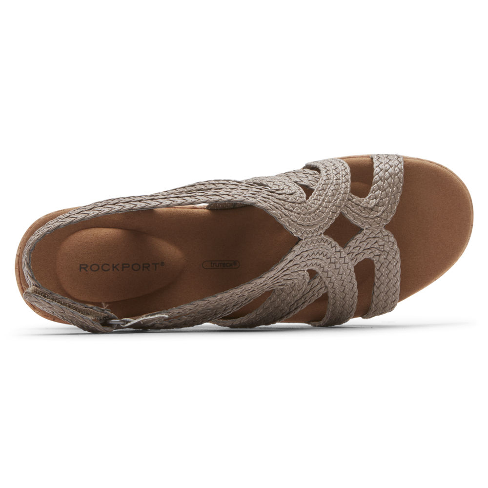 Sandalias Rockport Mujer Mexico - Briah Braided Grises - HPVER4807